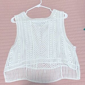 white meshy cover up perfect for the beach!!